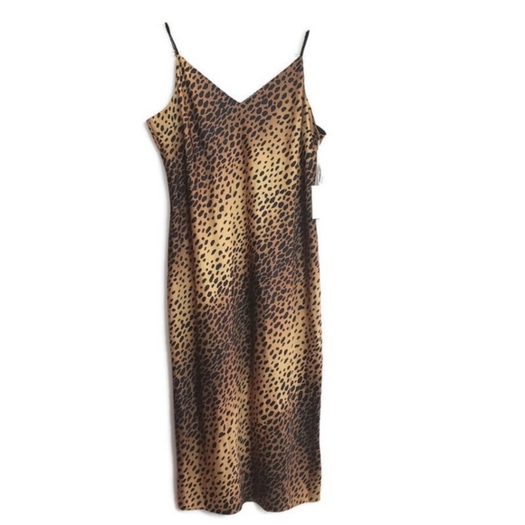 Good American Leopard Print Satin Slip Dress - Picture 4 of 12